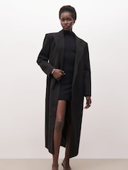 Because Of Alice Black Asymmetric Tailored Longline Coat - Image 2 of 7