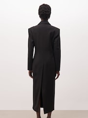 Because Of Alice Black Asymmetric Tailored Longline Coat - Image 3 of 7