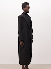 Because Of Alice Black Asymmetric Tailored Longline Coat - Image 5 of 7