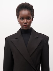 Because Of Alice Black Asymmetric Tailored Longline Coat - Image 7 of 7