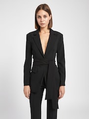 Because Of Alice Black Classic Blazer With Belt - Image 1 of 6