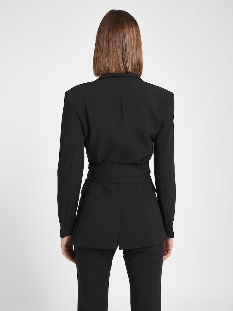Because Of Alice Black Classic Blazer With Belt - Image 2 of 6