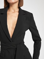Because Of Alice Black Classic Blazer With Belt - Image 5 of 6