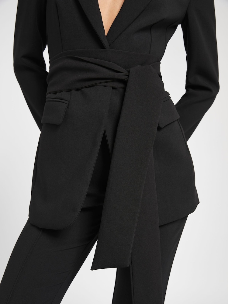Because Of Alice Black Classic Blazer With Belt - Image 6 of 6