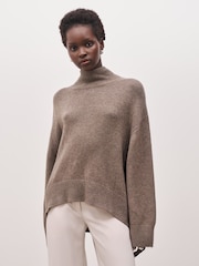 Because Of Alice Brown Relaxed High Neck Cashmere Blend Jumper - Image 2 of 6