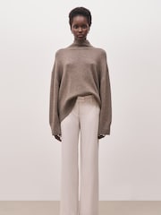 Because Of Alice Brown Relaxed High Neck Cashmere Blend Jumper - Image 3 of 6