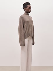 Because Of Alice Brown Relaxed High Neck Cashmere Blend Jumper - Image 4 of 6