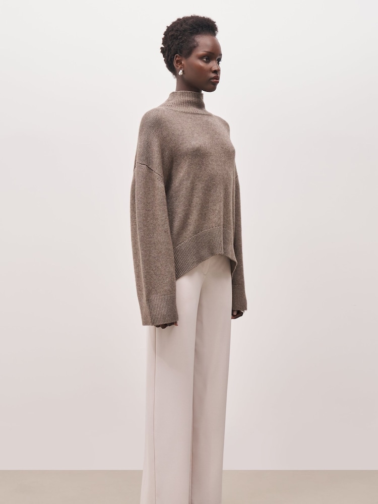 Because Of Alice Brown Relaxed High Neck Cashmere Blend Jumper - Image 4 of 6