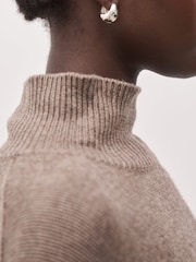 Because Of Alice Brown Relaxed High Neck Cashmere Blend Jumper - Image 5 of 6