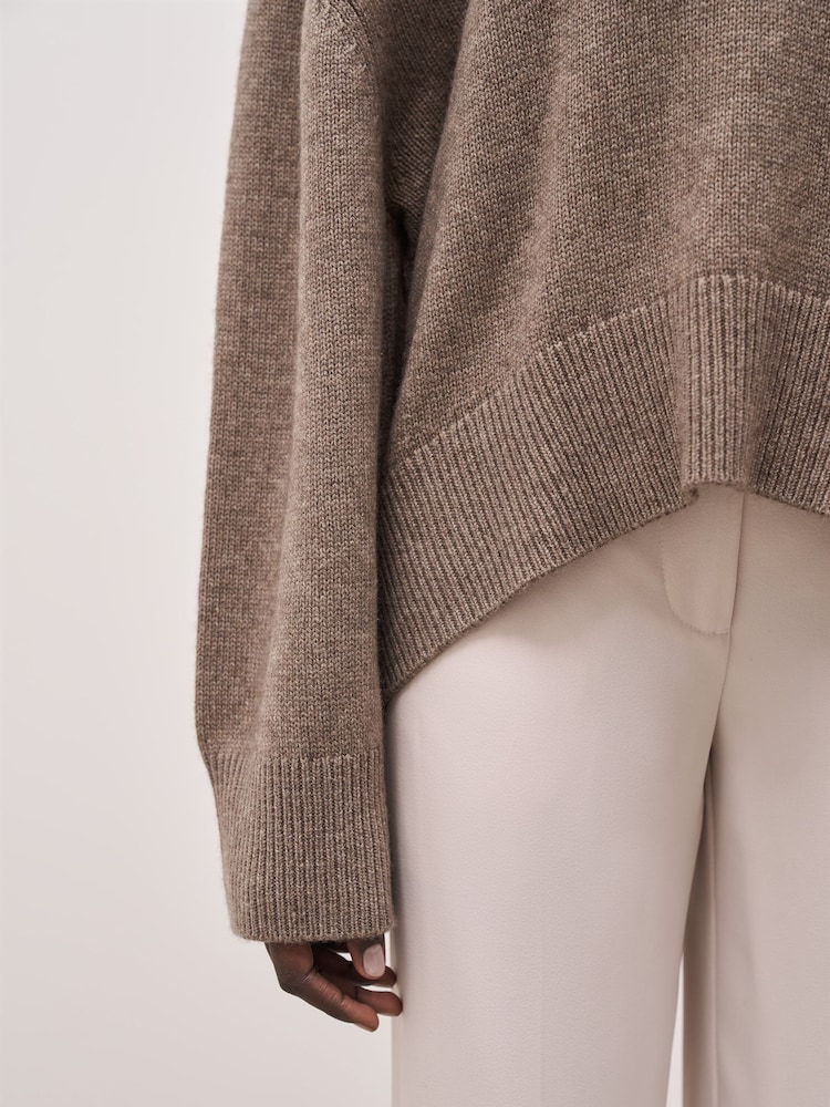 Because Of Alice Brown Relaxed High Neck Cashmere Blend Jumper - Image 6 of 6