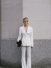 Because Of Alice White Mid Rise Flared Trousers - Image 1 of 5