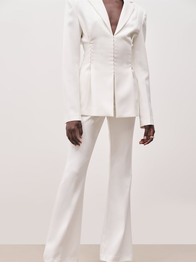 Because Of Alice White Mid Rise Flared Trousers - Image 2 of 5