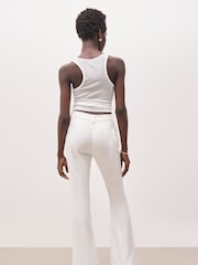 Because Of Alice White Mid Rise Flared Trousers - Image 4 of 5
