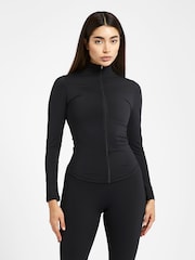 Because Of Alice Black Chrome Base Contrast Trim Zip Up Jacket - Image 1 of 6