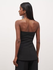 Because Of Alice Black Strapless Peplum Bodice Top - Image 2 of 4