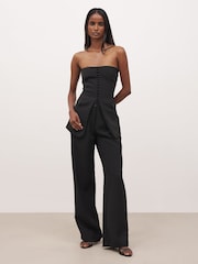 Because Of Alice Black Strapless Peplum Bodice Top - Image 3 of 4