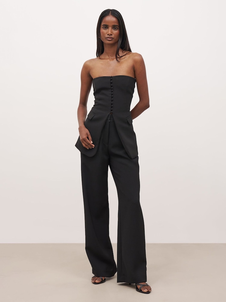 Because Of Alice Black Strapless Peplum Bodice Top - Image 3 of 4