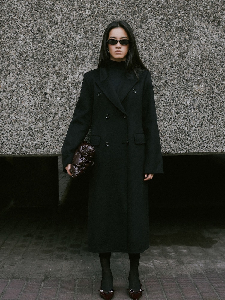Because Of Alice Black Double Faced Wool Dinner Coat - Image 1 of 7