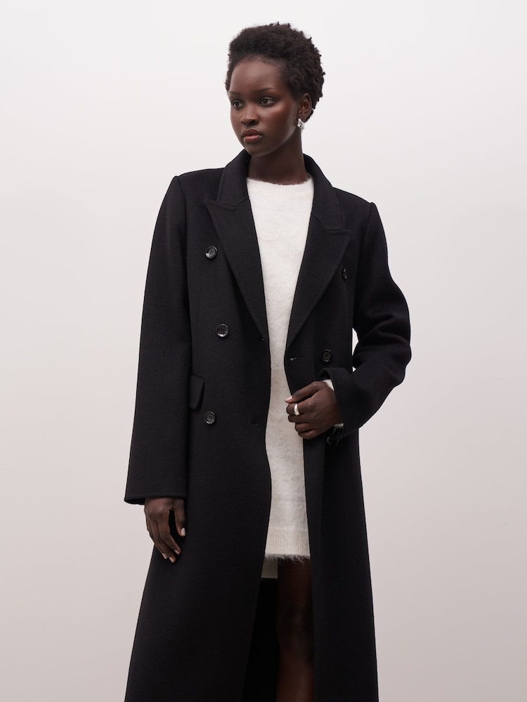 Because Of Alice Black Double Faced Wool Dinner Coat - Image 2 of 7