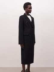 Because Of Alice Black Double Faced Wool Dinner Coat - Image 4 of 7