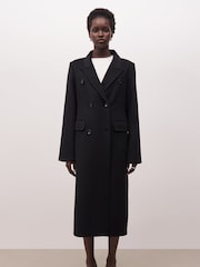 Because Of Alice Black Double Faced Wool Dinner Coat - Image 5 of 7