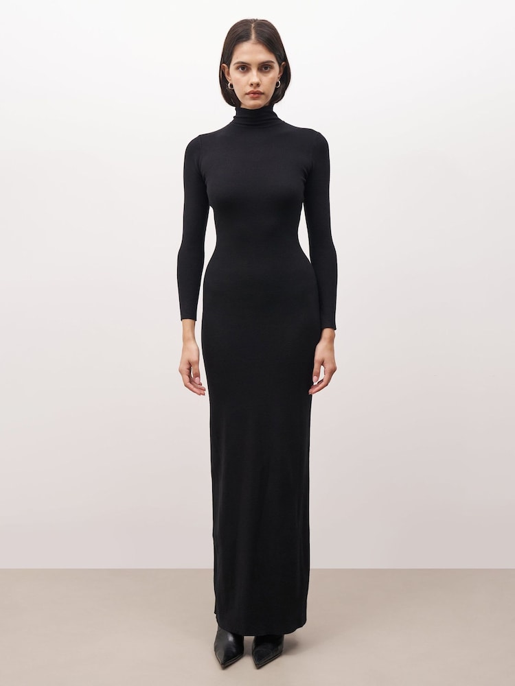 Because Of Alice Black Fine Knit Maxi Dress - Image 1 of 6