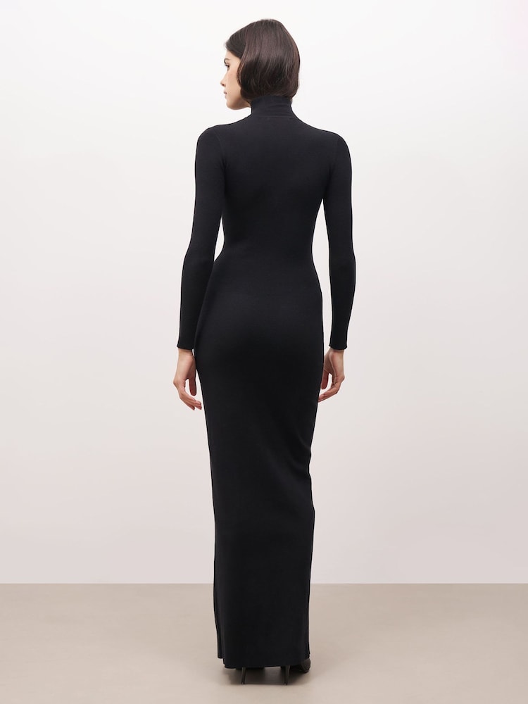 Because Of Alice Black Fine Knit Maxi Dress - Image 2 of 6