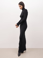Because Of Alice Black Fine Knit Maxi Dress - Image 3 of 6