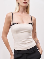 Because Of Alice Cream Tailored Bra Detail Bustier - Image 5 of 6