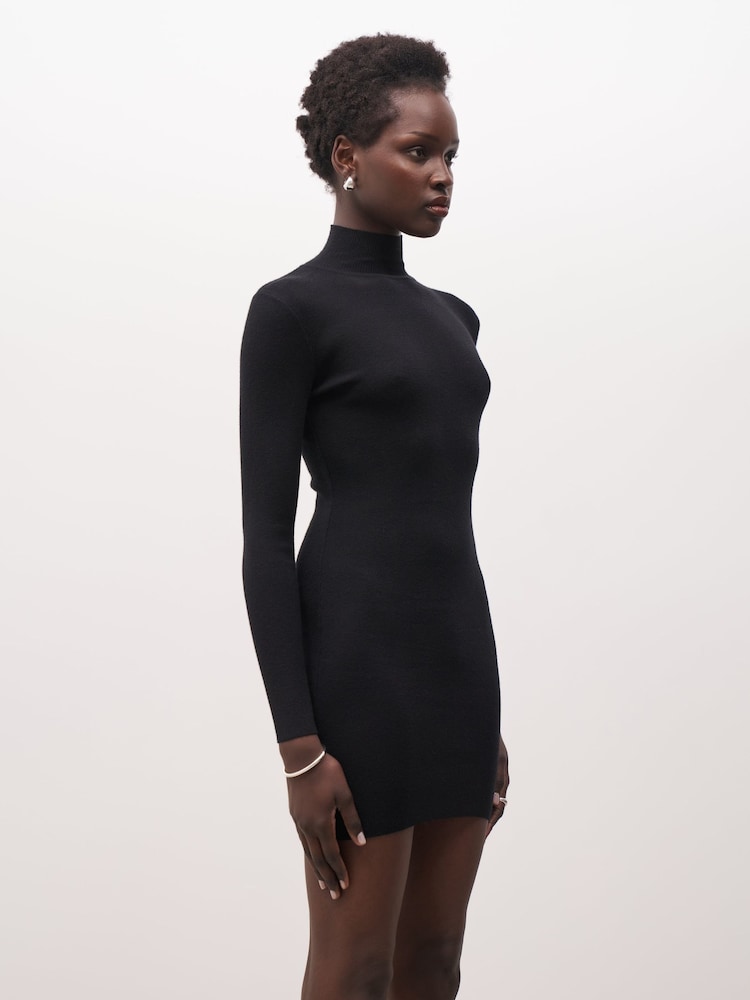 Because Of Alice Charcole Black Fine Knit Maxi Dress - Image 3 of 6