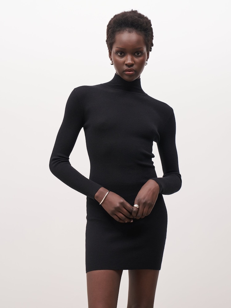 Because Of Alice Charcole Black Fine Knit Maxi Dress - Image 5 of 6
