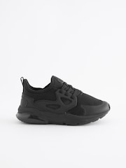 Black/White Wide Fit (G) Pull On Trainers - Image 2 of 5
