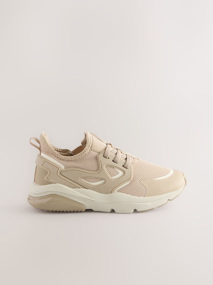 Neutral Wide Fit (G) Elastic Lace Trainers - Image 2 of 5