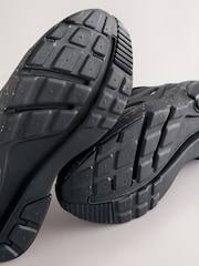 Black/Gold Wide Fit (G) Elastic Lace Trainers - Image 3 of 5
