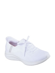 Skechers White Wide Fit Ultra Flex 3.0 Brilliant Trainers - Image 3 of 5