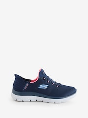 Skechers Blue Wide Fit Summits Diamond Dream Trainers - Image 1 of 1