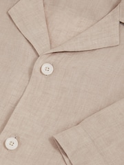 Reiss Mink Brown Beldi Cuban Collar Shirt - Image 6 of 6
