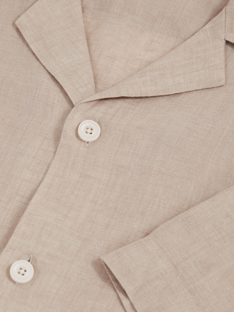 Reiss Mink Brown Beldi Cuban Collar Shirt - Image 6 of 6