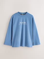 Grey/Stone/Blue - Baker by Ted Baker Cotton Long Sleeve T-Shirts 3 Pack - Slika 2 iz 5