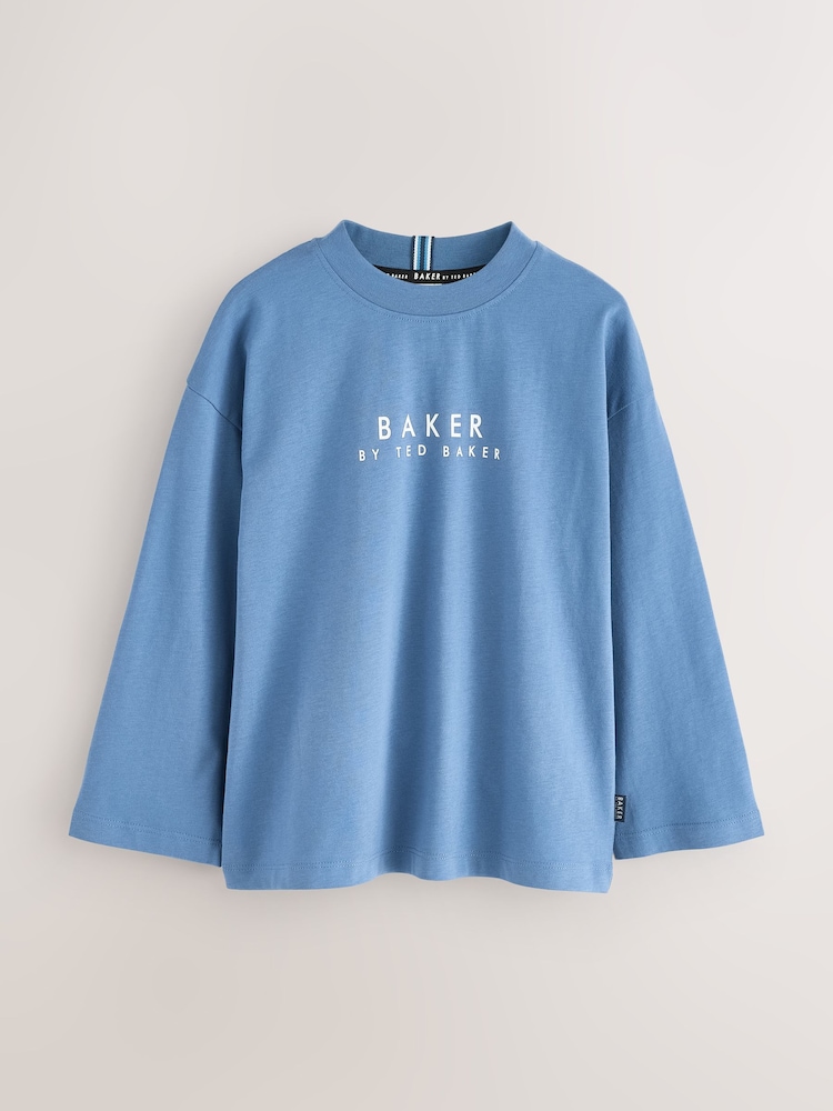 Grey/Stone/Blue - Baker by Ted Baker Cotton Long Sleeve T-Shirts 3 Pack - Slika 2 iz 5