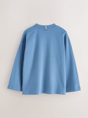 Grey/Stone/Blue - Baker by Ted Baker Cotton Long Sleeve T-Shirts 3 Pack - Slika 5 iz 5