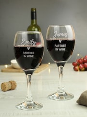 Set of 2 Personalised Wine Glasses by PMC - Image 1 of 3