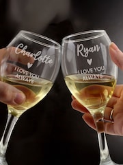 Set of 2 Personalised Wine Glasses by PMC - Image 2 of 3