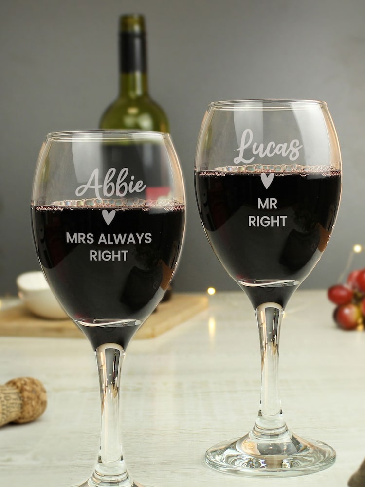 Set of 2 Personalised Wine Glasses by PMC - Image 3 of 3