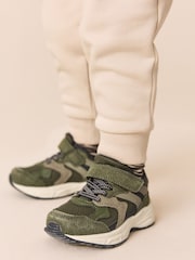 Green Khaki Touch Fastening Elastic Lace Trainers - Image 1 of 7