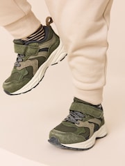 Green Khaki Touch Fastening Elastic Lace Trainers - Image 2 of 7