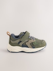 Green Khaki Touch Fastening Elastic Lace Trainers - Image 4 of 7