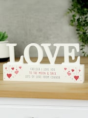 Personalised Hearts Wooden Ornament by PMC - Image 1 of 3