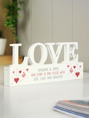 Personalised Hearts Wooden Ornament by PMC - Image 2 of 3