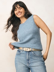 Gold Tone Regular Statement Buckle Leather Belt - Image 1 of 6